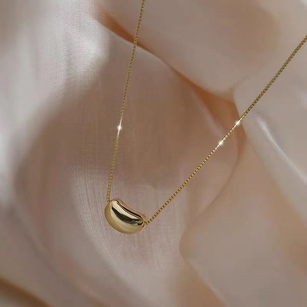 pendant necklaces new titanium steel jequirity bean simple all-match clavicle chain light luxury minority design sense little golden beans f, Silver
pendant necklaces new titanium steel jequirity bean simple all-match clavicle chain light luxury minority design sense little golden beans f, Silver