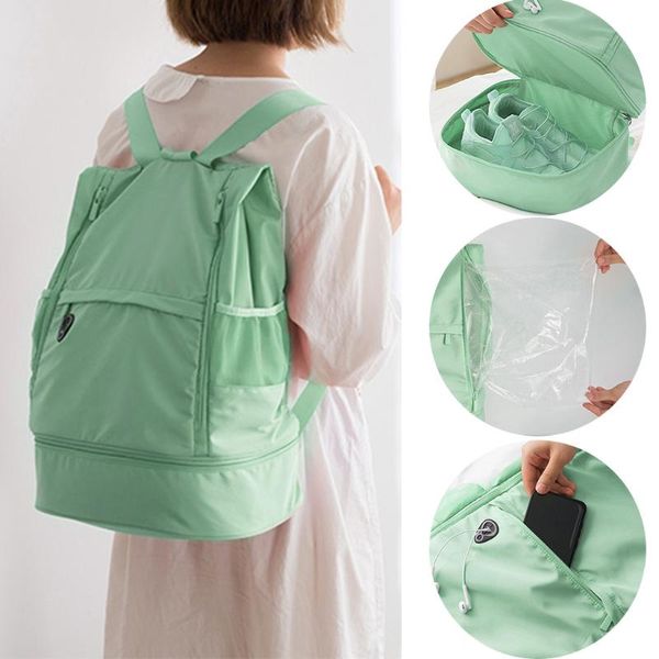 yoga fitness bag large capacity sport shoe position dry wet separation for storage bags
yoga fitness bag large capacity sport shoe position dry wet separation for storage bags