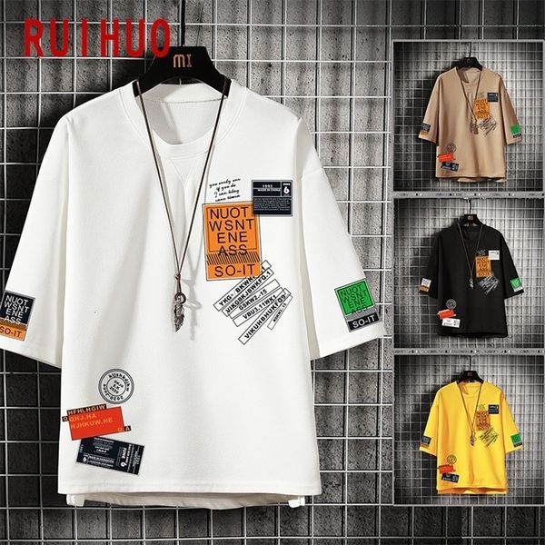 ruihuo print short sleeve men's t-shirt fashion streetwear clothes clothing 2022 hip hop japanese man m-4xl, White;black
ruihuo print short sleeve men's t-shirt fashion streetwear clothes clothing 2022 hip hop japanese man m-4xl, White;black