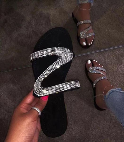 plus size 43 women bling slippers summer flat sandals rhinestone beach casual flip flop diamond shoes, Black
plus size 43 women bling slippers summer flat sandals rhinestone beach casual flip flop diamond shoes, Black