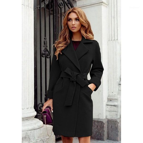 women's wool & blends coat autumn and winter lapel woolen cloth trench jacket long overcoat outwear trendy dress veste femme manteau, Black
women's wool & blends coat autumn and winter lapel woolen cloth trench jacket long overcoat outwear trendy dress veste femme manteau, Black