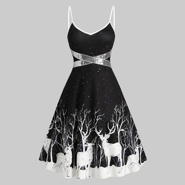 gothic christmas women sleeveless sling dress elk print female casual sweet cute dresses for party cocktail 2021 fashion, Black;gray
gothic christmas women sleeveless sling dress elk print female casual sweet cute dresses for party cocktail 2021 fashion, Black;gray