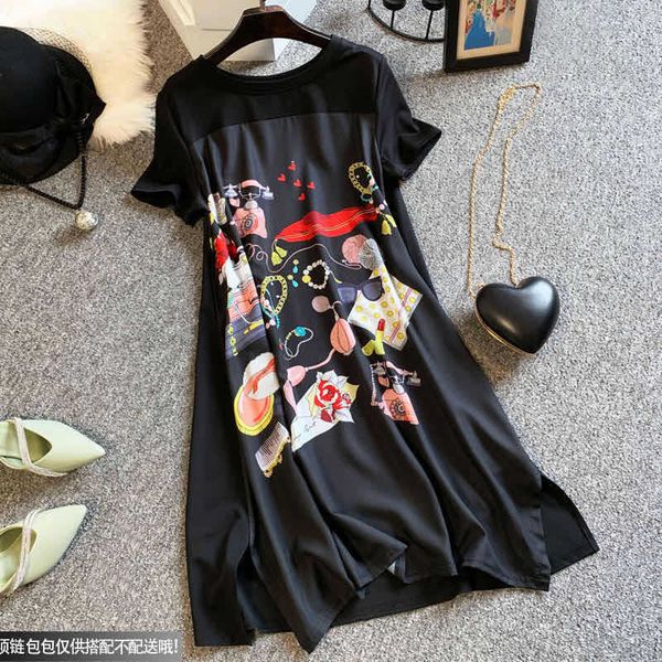 propcm summer casual long dress for women elegant short sleeves plus size vintage fashion spliced floral pattern basic black dresses, Black;gray
propcm summer casual long dress for women elegant short sleeves plus size vintage fashion spliced floral pattern basic black dresses, Black;gray