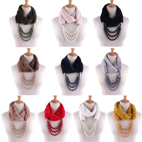 scarves women winter thicken plush scarf imitation pearl beads chain necklace wrap and brand, Blue;gray
scarves women winter thicken plush scarf imitation pearl beads chain necklace wrap and brand, Blue;gray