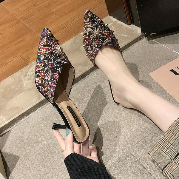slippers fashion women high heels shoes colorful rhinestone slides female summer loafers slip on shoe woman luxury style u24-58, Black
slippers fashion women high heels shoes colorful rhinestone slides female summer loafers slip on shoe woman luxury style u24-58, Black