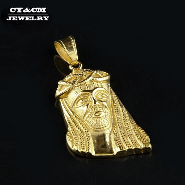 pendant necklaces cy&cm men jesus head face stainless steel gold color necklace chain hip hop religious jewelry, Silver
pendant necklaces cy&cm men jesus head face stainless steel gold color necklace chain hip hop religious jewelry, Silver