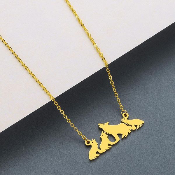 pendant necklaces fashion stainless steel necklace for women man wolves family choker engagement jewelry origami animal, Silver
pendant necklaces fashion stainless steel necklace for women man wolves family choker engagement jewelry origami animal, Silver