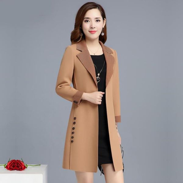 women's trench coats plaid spring windbreaker long 2021 and autumn ladies jacket women coat slim shirt female outerwear, Tan;black
women's trench coats plaid spring windbreaker long 2021 and autumn ladies jacket women coat slim shirt female outerwear, Tan;black