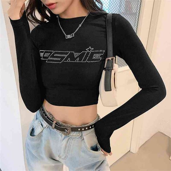 e-girl rhinestone letter printed tshirt woman street bodycon slim y2k crop female soft long sleeve basic 90s aesthetic tees 210322, White
e-girl rhinestone letter printed tshirt woman street bodycon slim y2k crop female soft long sleeve basic 90s aesthetic tees 210322, White