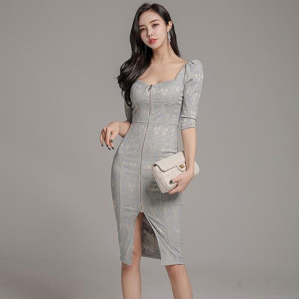 casual dresses office bodycon one piece koran ladies long sleeve square neck zipper formal party for women clothing, Black;gray
casual dresses office bodycon one piece koran ladies long sleeve square neck zipper formal party for women clothing, Black;gray