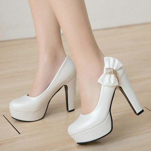 dress shoes spring autumn women single fashion round toe platform 12cm high heel wedding cute bow decoration banquet heels, Black
dress shoes spring autumn women single fashion round toe platform 12cm high heel wedding cute bow decoration banquet heels, Black