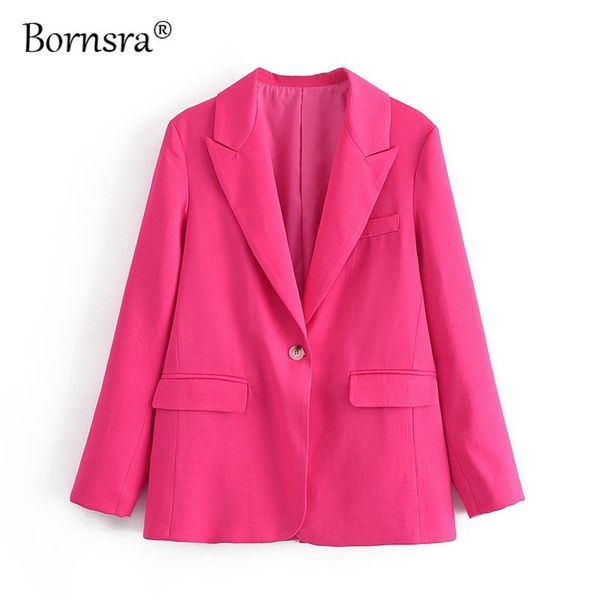 women's suits & blazers bornsra women solid pink blazer coat vintage notched collar pocket 2021 fashion female casual chic spring/autu, White;black
women's suits & blazers bornsra women solid pink blazer coat vintage notched collar pocket 2021 fashion female casual chic spring/autu, White;black