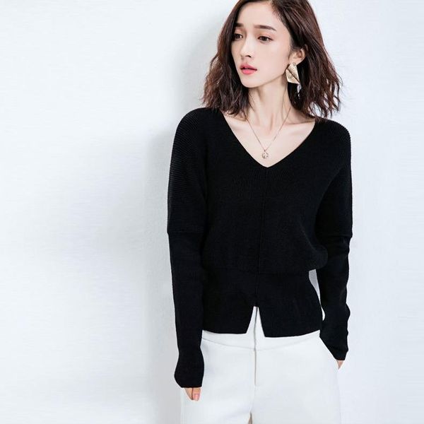 women's sweaters winter women vneck knitted sweater female loose short pullover ladies long sleeve elegant shirt clothing lx1111, White;black
women's sweaters winter women vneck knitted sweater female loose short pullover ladies long sleeve elegant shirt clothing lx1111, White;black