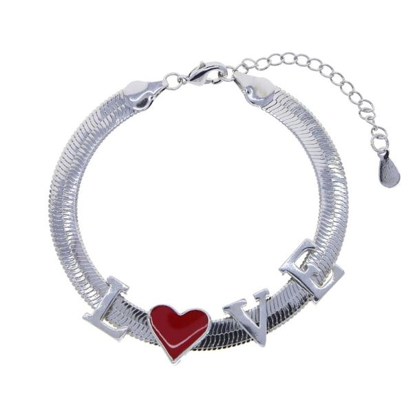 link, chain luxury letter bracelet for women 2021 red enamel heart charm love letters lady korean fashion gold silver color, Black
link, chain luxury letter bracelet for women 2021 red enamel heart charm love letters lady korean fashion gold silver color, Black