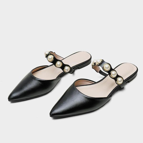 pointed flat slippers women's summer 2021 baotou wear wild semi-slippers fashion, Black
pointed flat slippers women's summer 2021 baotou wear wild semi-slippers fashion, Black