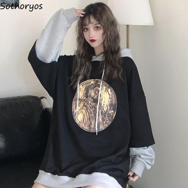 women's hoodies & sweatshirts women printed patchwork hooded long sleeve korean style harajuku womens streetwear couples chic, Black
women's hoodies & sweatshirts women printed patchwork hooded long sleeve korean style harajuku womens streetwear couples chic, Black