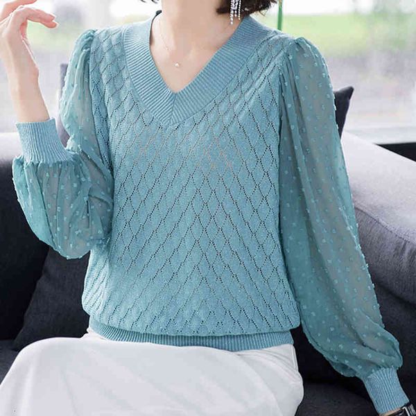 women's sweaters v-neck hollow out chiffon long sleeve patchwork knit pullovers women elegant large size loose argyle knitwear top, White;black
women's sweaters v-neck hollow out chiffon long sleeve patchwork knit pullovers women elegant large size loose argyle knitwear top, White;black