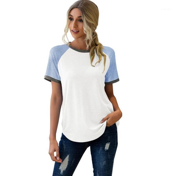 women's t-shirt women summer t shirts o-neck solid color splicing casual short-sleeve t-shirts female blusas pullover tee shirt femme c, White
women's t-shirt women summer t shirts o-neck solid color splicing casual short-sleeve t-shirts female blusas pullover tee shirt femme c, White