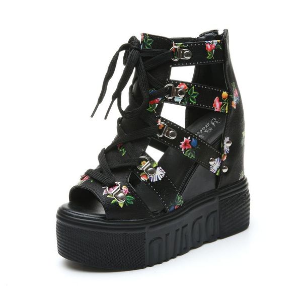 sandals women summer fashion casual printing roman high-heel cross strap dress shoes, Black
sandals women summer fashion casual printing roman high-heel cross strap dress shoes, Black