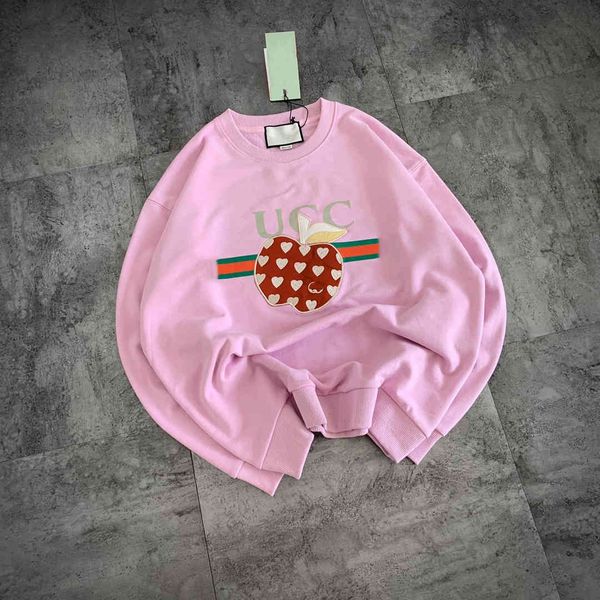 design clothing 21 autumn new + apple embroidered round neck loose sweater coat women's wear, Black
design clothing 21 autumn new + apple embroidered round neck loose sweater coat women's wear, Black