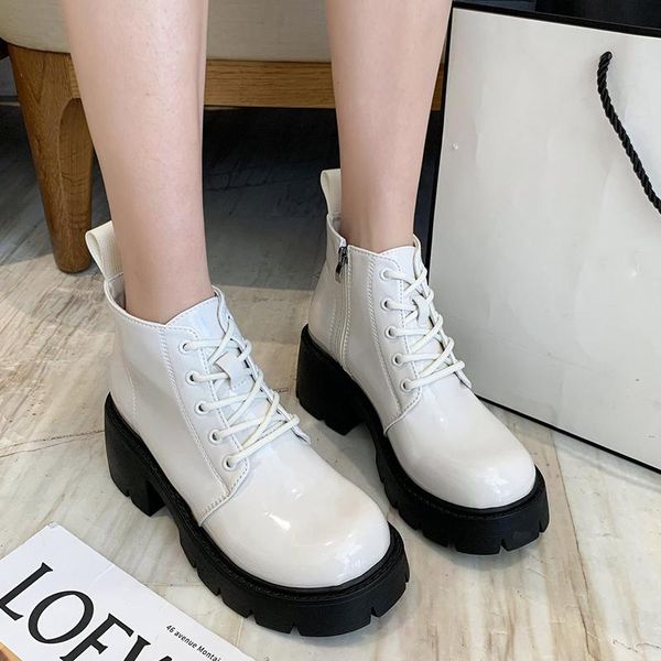 boots black patent leather platform woman zip lace up motorcycle botas drop winter women chunky high heels ankle
boots black patent leather platform woman zip lace up motorcycle botas drop winter women chunky high heels ankle