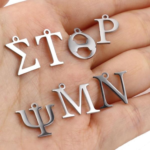 charms stainless steel silver tone greek alphabet pendants for diy necklace keychain jewelry gifts making tools accessories 1pcs, Bronze;silver
charms stainless steel silver tone greek alphabet pendants for diy necklace keychain jewelry gifts making tools accessories 1pcs, Bronze;silver