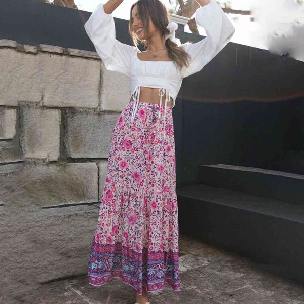 skirts violet floral printed boho maxi summer women clothing elastic waist casual beach long skirt mujer faldas riz7, Black
skirts violet floral printed boho maxi summer women clothing elastic waist casual beach long skirt mujer faldas riz7, Black