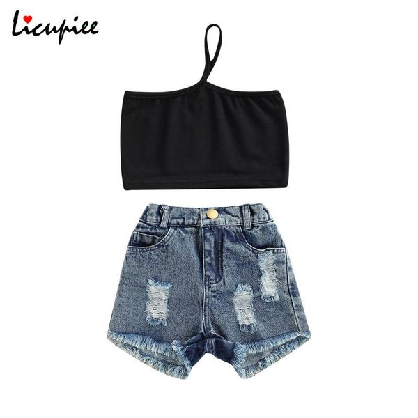 clothing sets 1-6 years sleeveless fashion girls summer children kids solid sling +denim shorts outfit, White
clothing sets 1-6 years sleeveless fashion girls summer children kids solid sling +denim shorts outfit, White