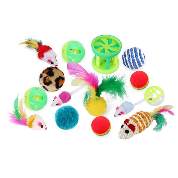 cat toys 26pcs funny stick pet set sisal gift value 26 piece