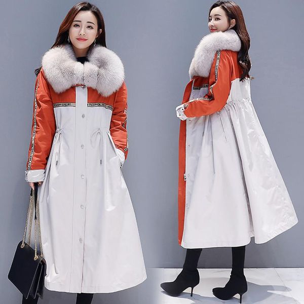 women's trench coats winter jacket women 2021 fashion big fur collar long female parkas thick down cotton padded overcoat outerwear lar, Tan;black
women's trench coats winter jacket women 2021 fashion big fur collar long female parkas thick down cotton padded overcoat outerwear lar, Tan;black