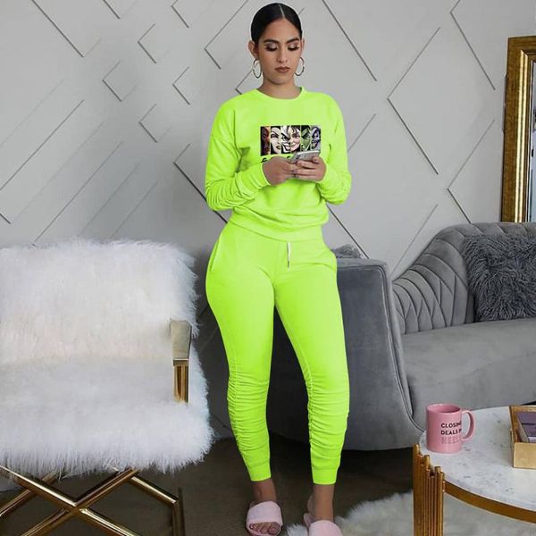 women's two piece pants casual fitness outfits costume long sleeve cartoon print sweatshirt and drawstring ruched trouser fashion, White
women's two piece pants casual fitness outfits costume long sleeve cartoon print sweatshirt and drawstring ruched trouser fashion, White