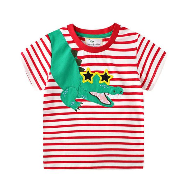 jumping meters summer children's t shirts with applique cotton stripe boys tees girls kids clothing 210529, Blue
jumping meters summer children's t shirts with applique cotton stripe boys tees girls kids clothing 210529, Blue