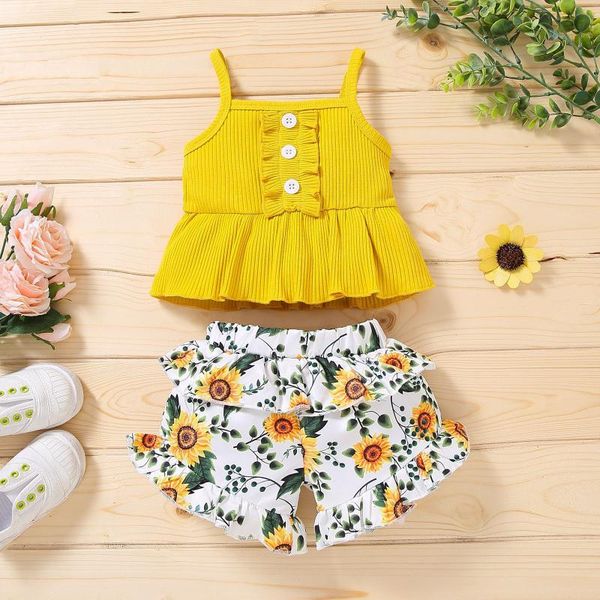 clothing sets 2021 summer girl clothes fashion sleeveless sling t-shirt + printed shorts toddler kids girls', White
clothing sets 2021 summer girl clothes fashion sleeveless sling t-shirt + printed shorts toddler kids girls', White