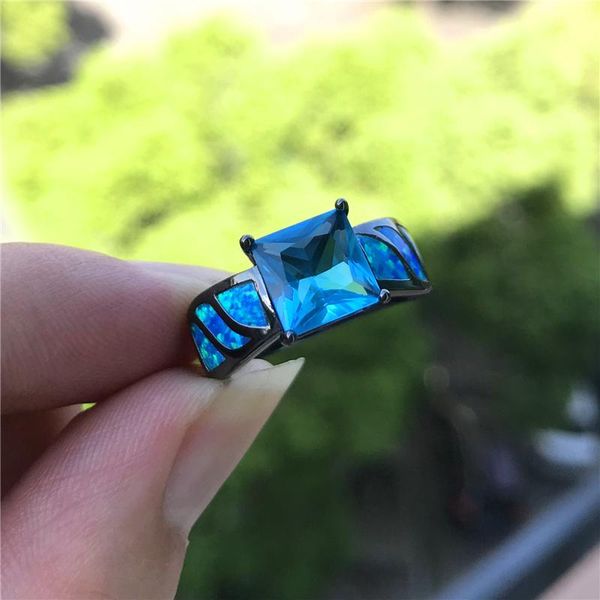 wedding rings vintage 14kt black gold color ring fashion blue opal engagement luxury female purple square crystal for women, Slivery;golden
wedding rings vintage 14kt black gold color ring fashion blue opal engagement luxury female purple square crystal for women, Slivery;golden