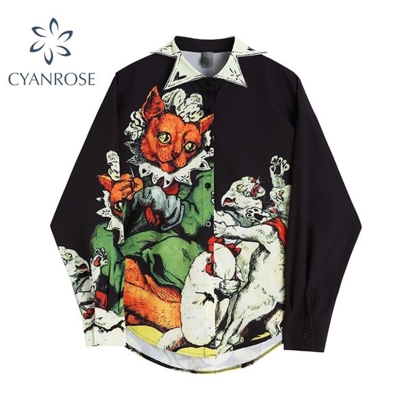 fashion long sleeve cardigan shirt women casual loose harajuku print summer vintage hip hop lapel female blouses 210515, White
fashion long sleeve cardigan shirt women casual loose harajuku print summer vintage hip hop lapel female blouses 210515, White
