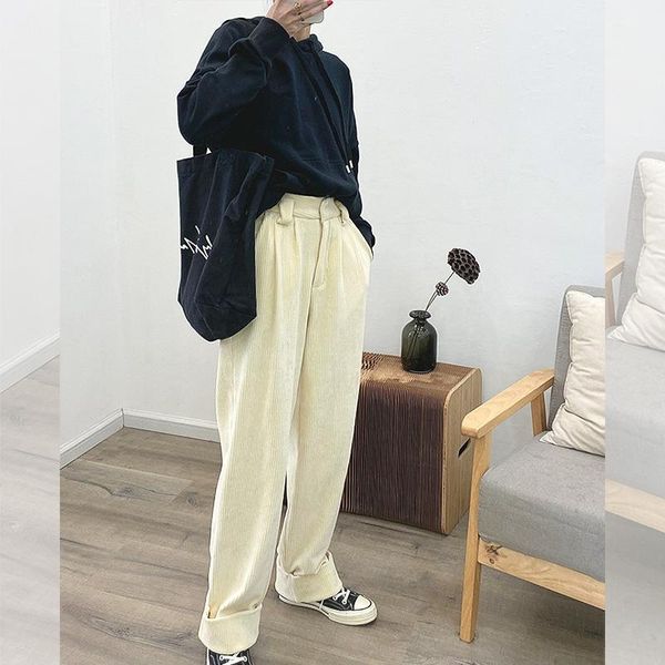women's pants & capris full blue 2021 spring model corduroy casual retro dad solid color wide leg, Black;white
women's pants & capris full blue 2021 spring model corduroy casual retro dad solid color wide leg, Black;white