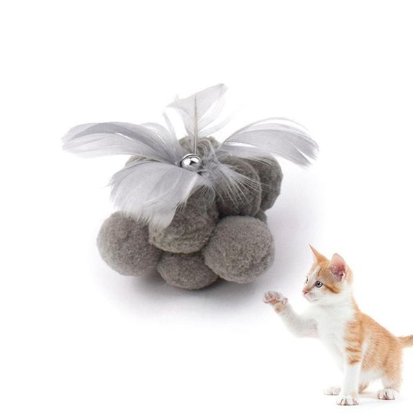 1pc cat plush ball toy interactive faux feather decor play kitten with bell pet supplies accessories toys
1pc cat plush ball toy interactive faux feather decor play kitten with bell pet supplies accessories toys