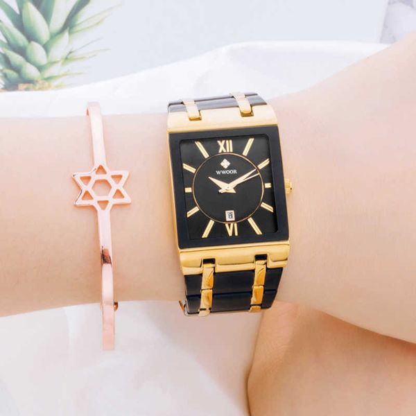 wwoor design women bracelet watches brand luxury gold square quartz ladies dress waterproof wrist gift clock 210616, Slivery;brown
wwoor design women bracelet watches brand luxury gold square quartz ladies dress waterproof wrist gift clock 210616, Slivery;brown