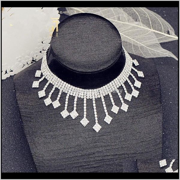 & drop delivery 2021 factory direct wholesale europe and the united necklace states exaggerated tassel earrings diamond full neck collar cha, Silver
& drop delivery 2021 factory direct wholesale europe and the united necklace states exaggerated tassel earrings diamond full neck collar cha, Silver