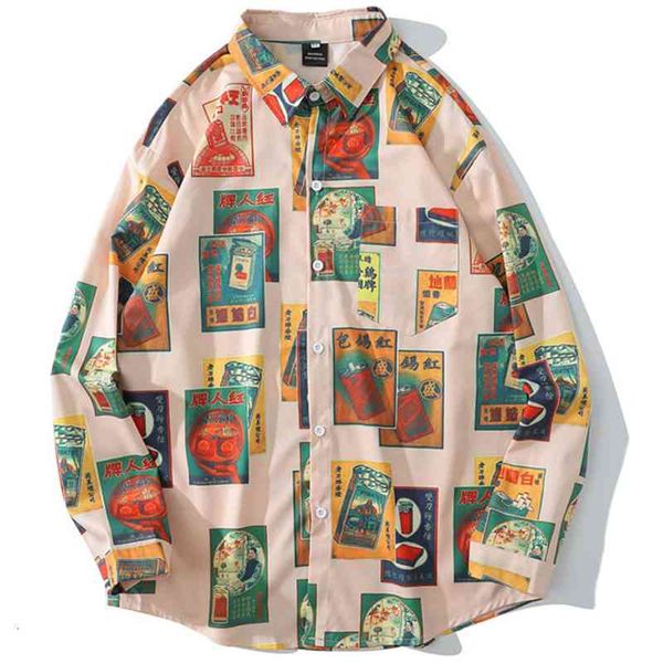 men's casual shirts vintage printed men turn-down collar long sleeve streetwear hip hop harajuku fashion korean autumn spring iwme, White;black
men's casual shirts vintage printed men turn-down collar long sleeve streetwear hip hop harajuku fashion korean autumn spring iwme, White;black