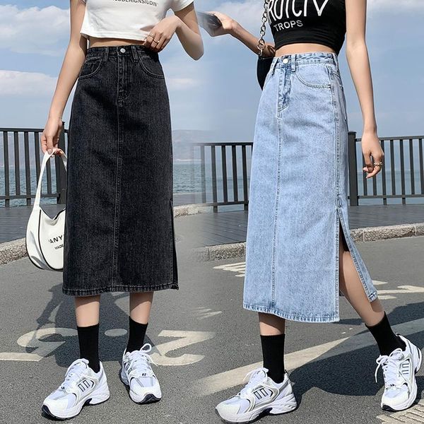 skirts split denim long maxi korean fashion high-waisted vintage spring autumn summer women's clothing skirt women vetement femme 2021, Black
skirts split denim long maxi korean fashion high-waisted vintage spring autumn summer women's clothing skirt women vetement femme 2021, Black