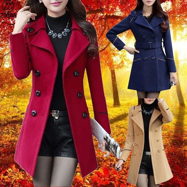 women's wool & blends zogaa fashion autumn winter women woolen coats female elegant trench coat ladies windbreaker outwear, Black
women's wool & blends zogaa fashion autumn winter women woolen coats female elegant trench coat ladies windbreaker outwear, Black