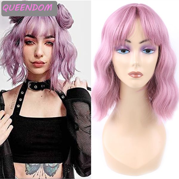 short water wave bob wigs for black women pink natural wave wig with bangs synthetic hair wig heat resistant shoulder length wig
short water wave bob wigs for black women pink natural wave wig with bangs synthetic hair wig heat resistant shoulder length wig
