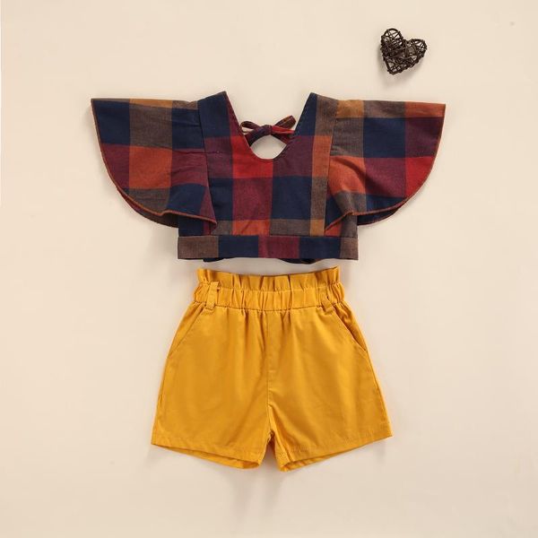 clothing sets 1-6y summer fashion baby girls clothes ruffles short sleeve plaid printed t shirts solid shorts casual style, White
clothing sets 1-6y summer fashion baby girls clothes ruffles short sleeve plaid printed t shirts solid shorts casual style, White