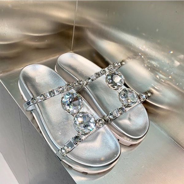 brand women's shoes 2021 fashion summer slippers genuine leather crystal flats for woman size 34-39, Black
brand women's shoes 2021 fashion summer slippers genuine leather crystal flats for woman size 34-39, Black