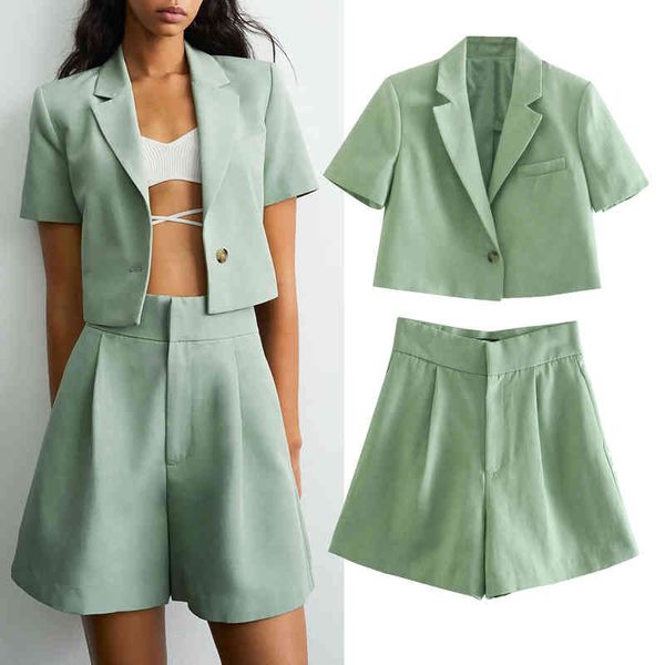 2 pieces za casual blazer+short summer solid office lady single button coat elegant fashion design women basic outfit coats 210422, White;black
2 pieces za casual blazer+short summer solid office lady single button coat elegant fashion design women basic outfit coats 210422, White;black