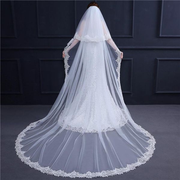bridal veils bride veil 2 layers with hair comb beautiful lace long train, Black
bridal veils bride veil 2 layers with hair comb beautiful lace long train, Black