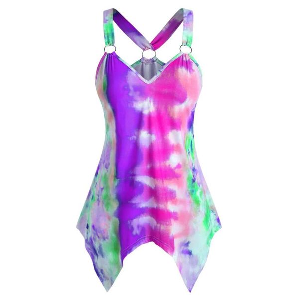 women's tanks & camis plus size tie-dye tank women sleeveless v-neck o ring sling multicolor vest summer ladies streetwear irregular c, White
women's tanks & camis plus size tie-dye tank women sleeveless v-neck o ring sling multicolor vest summer ladies streetwear irregular c, White