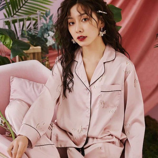 women's sleepwear autumn new women simple style ice-silk pajamas set comfort soft satin homewear loose tender ladies casual wear o, Black;red
women's sleepwear autumn new women simple style ice-silk pajamas set comfort soft satin homewear loose tender ladies casual wear o, Black;red