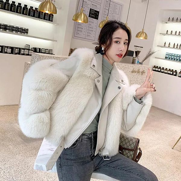 women's fur & faux 2021 women coat with winter autumn thick warm pu leather turn-down collar zipper parkas, Black
women's fur & faux 2021 women coat with winter autumn thick warm pu leather turn-down collar zipper parkas, Black